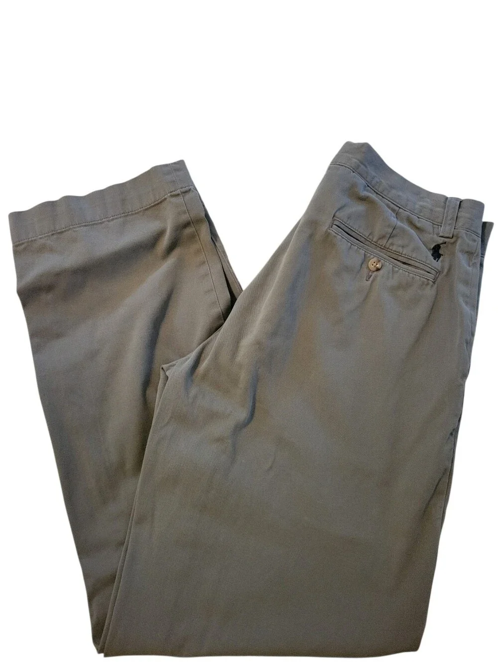 Vintage Polo Ralph Lauren Preston 100% Cotton Chino Trousers Gray Mens 30X30